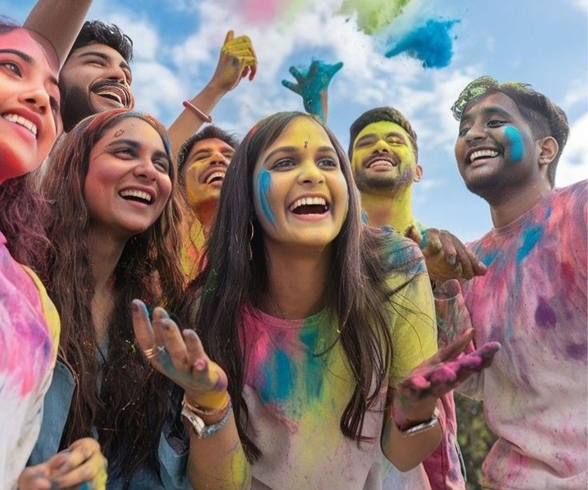 Group Holi Celebration